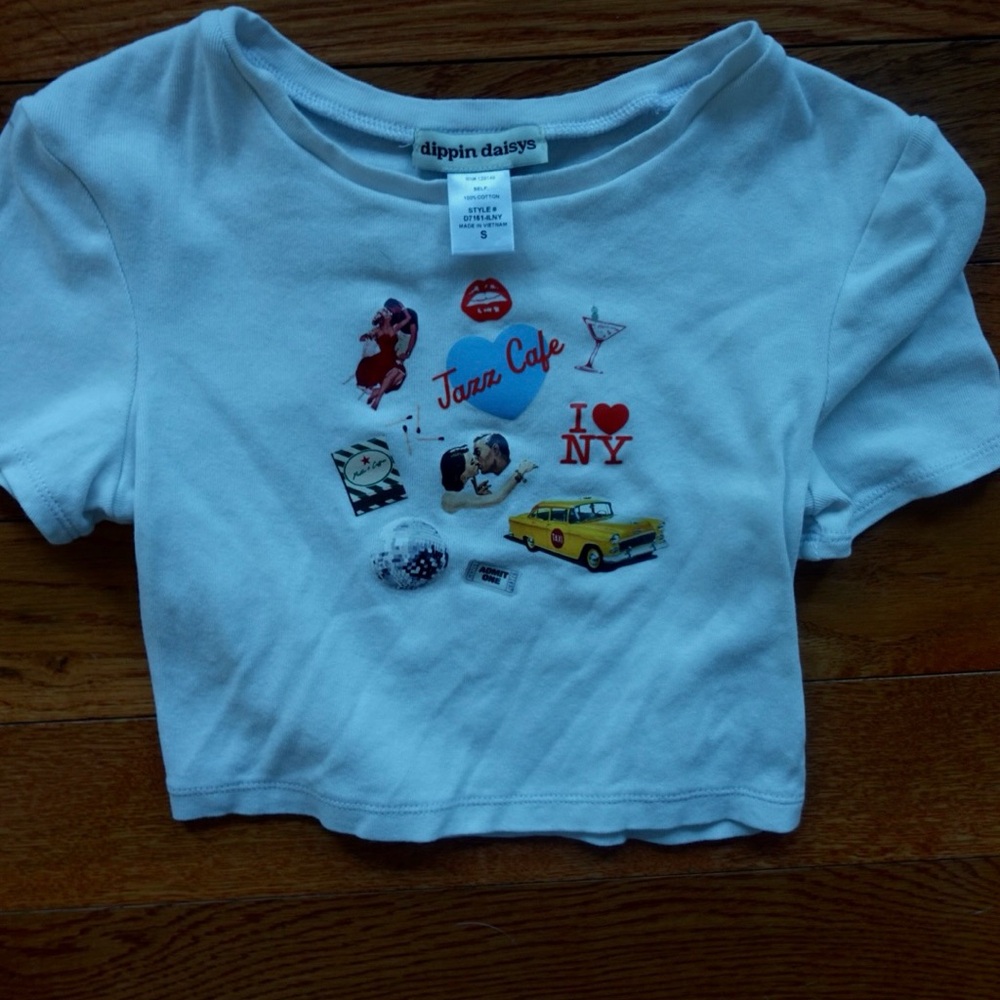 Dippin' Daisy's White Graphic Crop Top